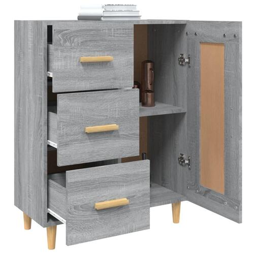 Skænk 69,5x34x90 cm konstrueret træ grå sonoma-eg