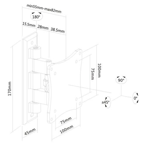 TV-holder Neomounts FPMA-W810BLACK 10" 27" 12 kg