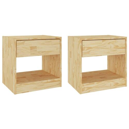 Sengeborde 2 stk. 40x31x40 cm massivt fyrretræ