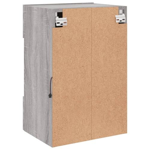 Væghængt tv-bord m. LED-lys 40x30x60,5 cm grå sonoma-eg