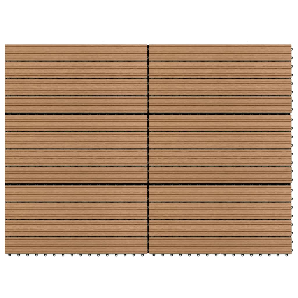 Terrassefliser 6 stk. 60x30 cm 1,08 m² WPC brun