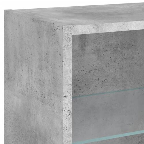 Sengeborde 2 stk. med LED-lys væghængt betongrå
