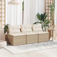 Sofamoduler til haven 2 stk. med hynder polyrattan beige