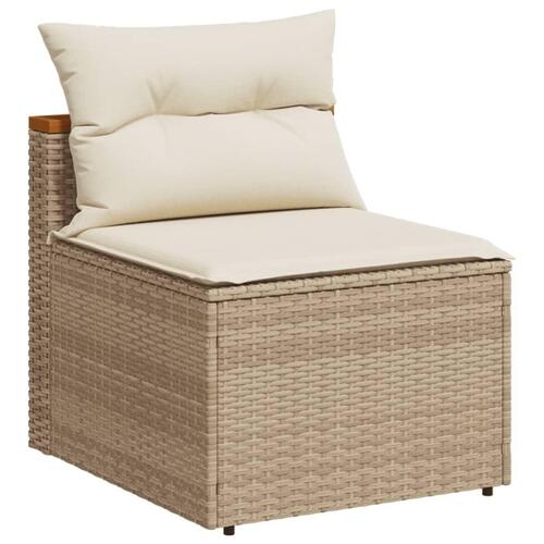 Sofamoduler til haven 2 stk. med hynder polyrattan beige