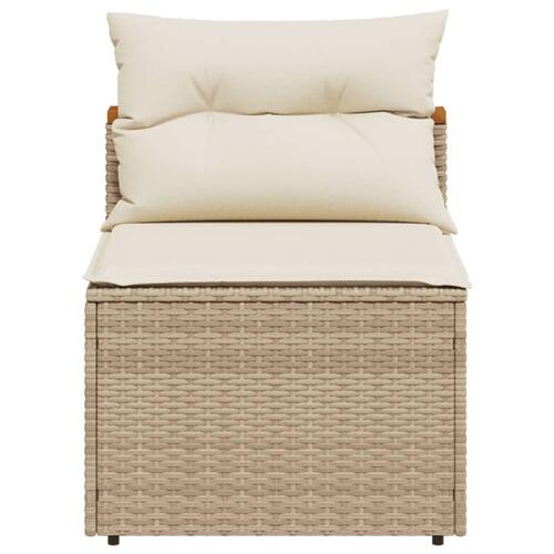 Sofamoduler til haven 2 stk. med hynder polyrattan beige
