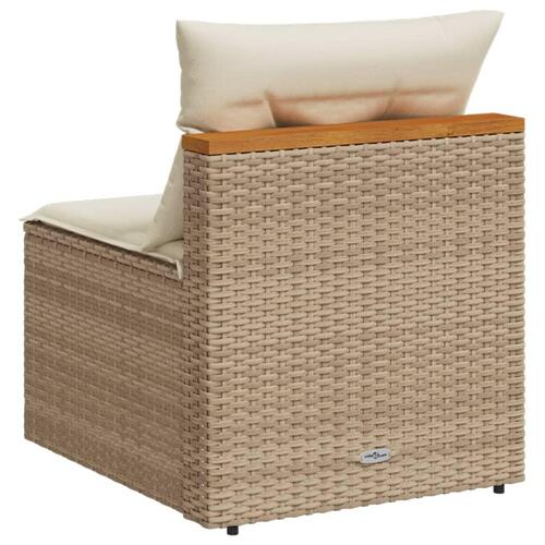 Sofamoduler til haven 2 stk. med hynder polyrattan beige