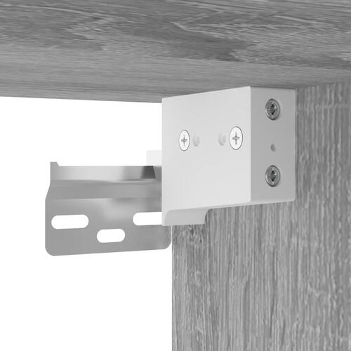 Væghængt tv-bord m. LED-lys 58,5x30x60,5 cm grå sonoma-eg