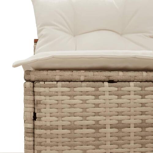 Sofamoduler til haven 2 stk. med hynder polyrattan beige