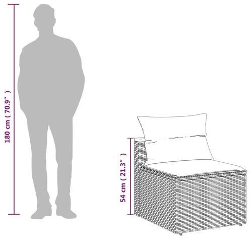 Sofamoduler til haven 2 stk. med hynder polyrattan beige
