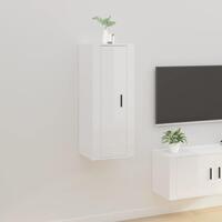 Væghængt tv-skab 40x34,5x100 cm hvid højglans