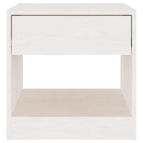 Sengebord 40x31x40 cm massivt fyrretræ hvid