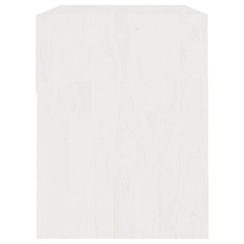 Sengebord 40x31x40 cm massivt fyrretræ hvid
