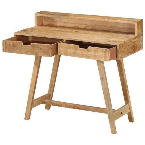 Skrivebord 100x45x90 cm massivt ru mangotræ