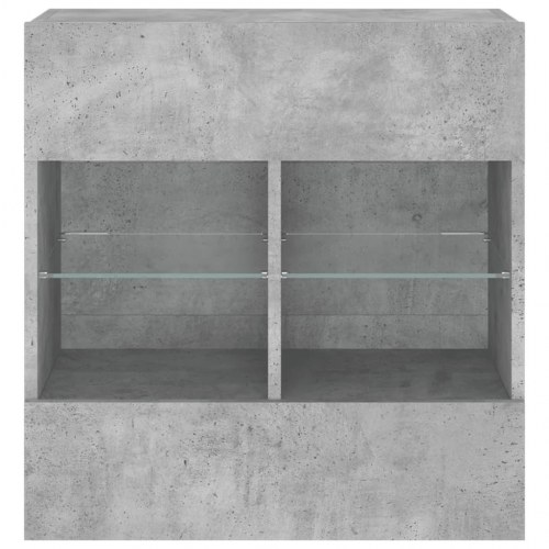 Væghængt tv-bord med LED-lys 58,5 x 30 x 60,5 cm - betongrå