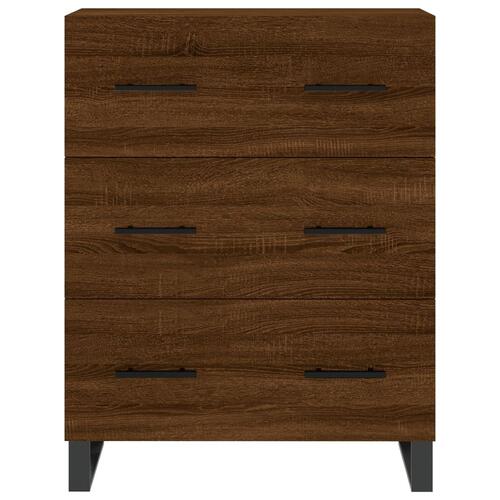 Højskab 69,5x34x180 cm konstrueret træ brun egetræsfarve