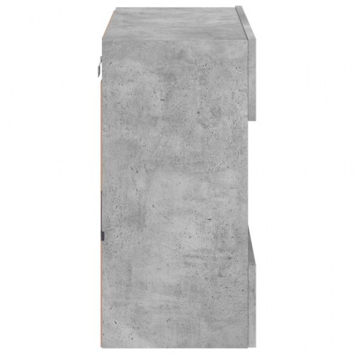 Væghængt tv-bord med LED-lys 58,5 x 30 x 60,5 cm - betongrå