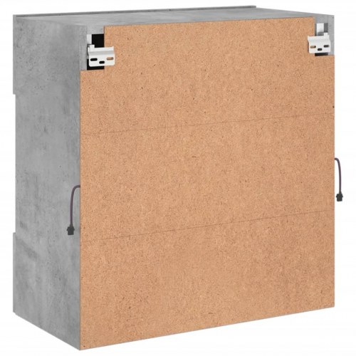 Væghængt tv-bord med LED-lys 58,5 x 30 x 60,5 cm - betongrå