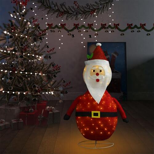 Dekorativ julemandsfigur m. LED-lys 120 cm luksuriøst stof