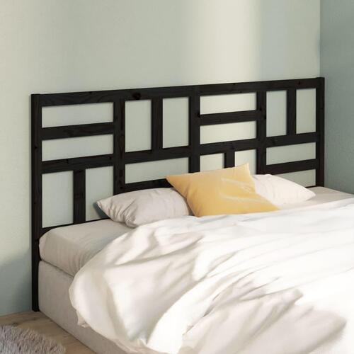 Sengegærde 206x4x104 cm massivt fyrretræ sort
