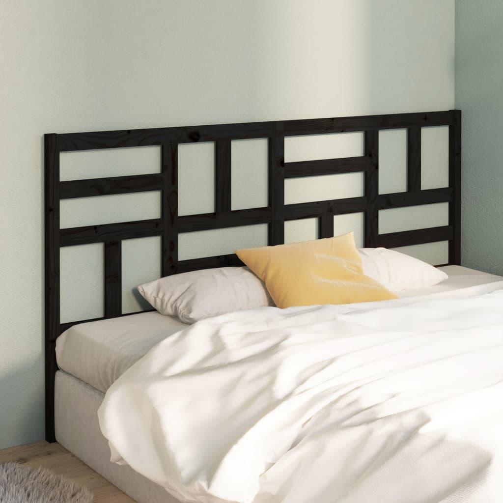 Sengegærde 206x4x104 cm massivt fyrretræ sort
