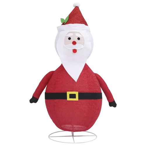 Dekorativ julemandsfigur m. LED-lys 120 cm luksuriøst stof
