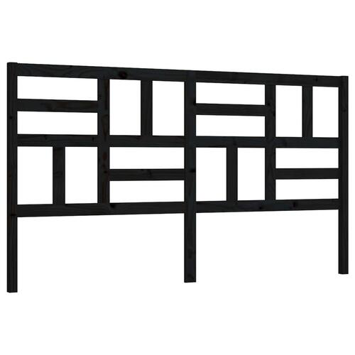 Sengegærde 206x4x104 cm massivt fyrretræ sort