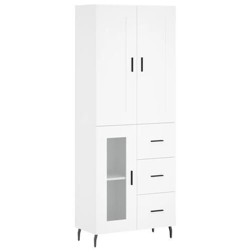 Højskab 69,5x34x180 cm konstrueret træ hvid