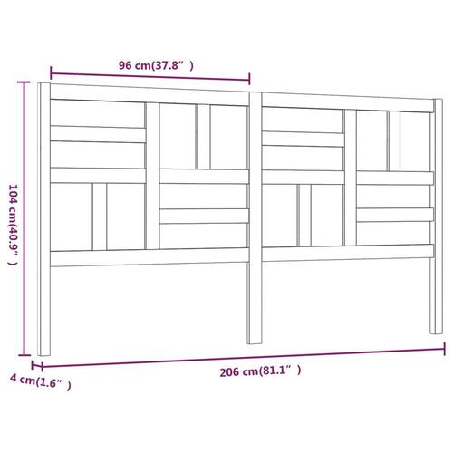 Sengegærde 206x4x104 cm massivt fyrretræ sort