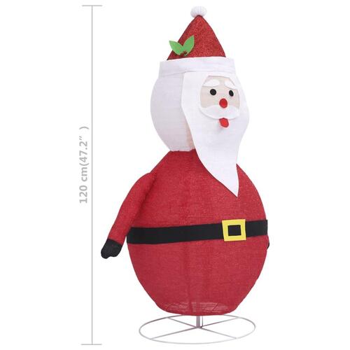 Dekorativ julemandsfigur m. LED-lys 120 cm luksuriøst stof