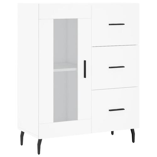 Højskab 69,5x34x180 cm konstrueret træ hvid