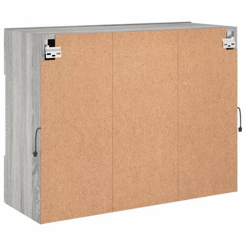 Væghængt tv-bord m. LED-lys 78,5x30x60,5 cm grå sonoma-eg