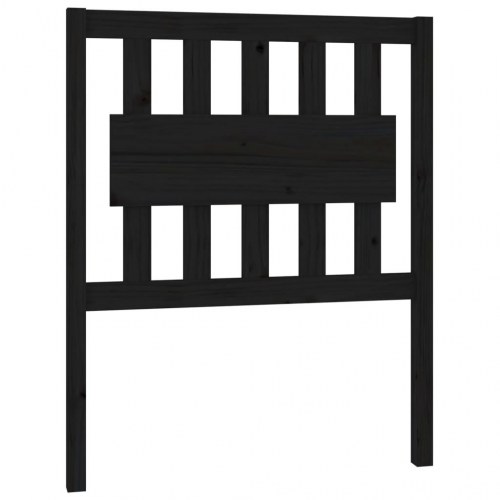 Sengegavl 80,5×4×100 cm i massivt fyrretræ - sort