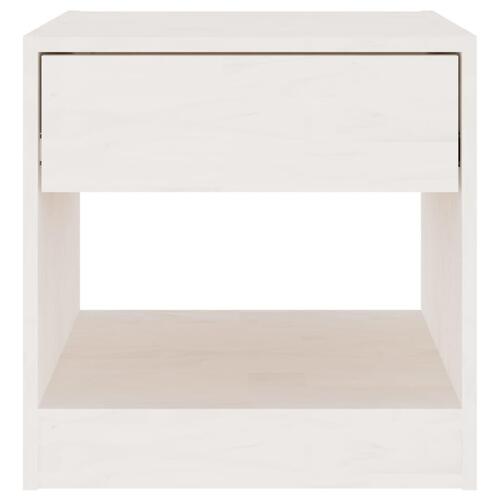 Sengeborde 2 stk. 40x31x40 cm massivt fyrretræ hvid