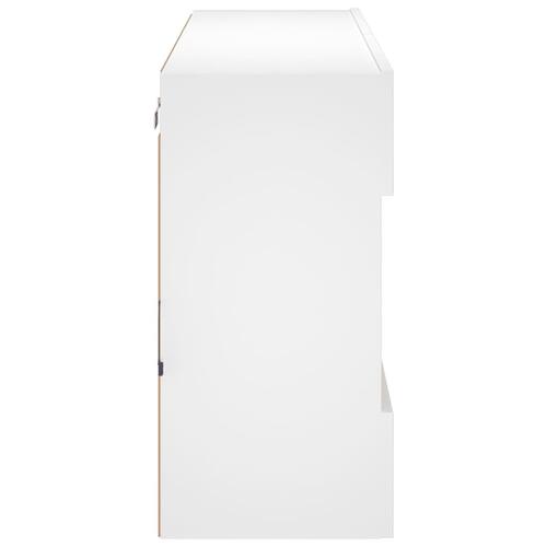 Væghængt tv-bord med LED-lys 98,5x30x60,5 cm hvid