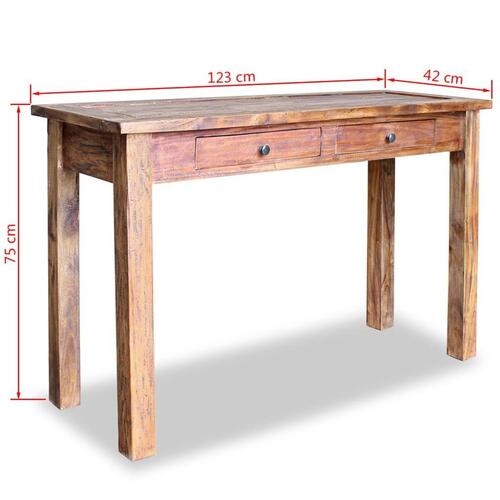 Konsolbord massivt genanvendt træ 123 x 42 x 75 cm