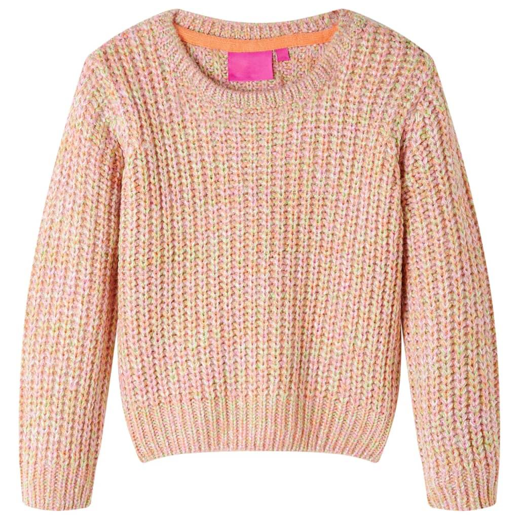 Sweater til børn str. 128 strikket lyserød