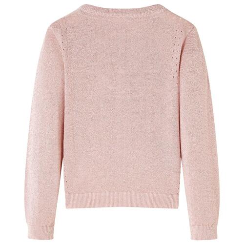 Strikket cardigan til børn str. 92 strik lyserød
