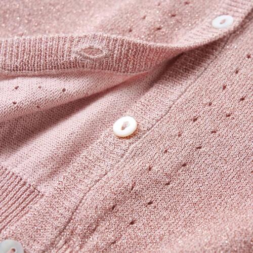 Strikket cardigan til børn str. 92 strik lyserød