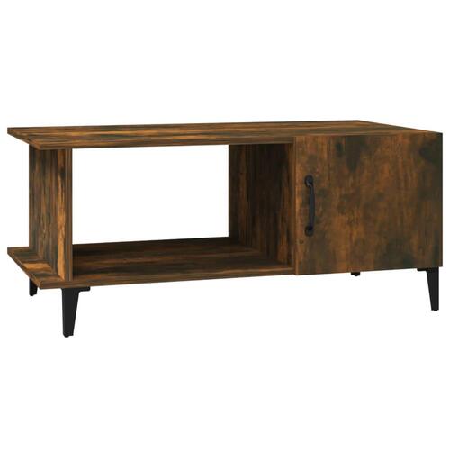 Sofabord 90x50x40 cm konstrueret træ røget egetræsfarve