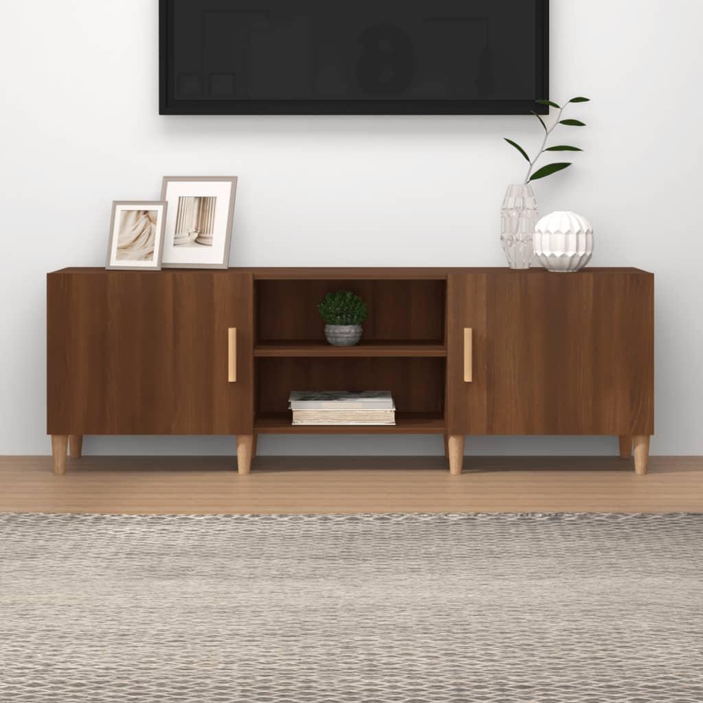 Tv-bord 150x30x50 cm konstrueret træ brun egetræsfarve