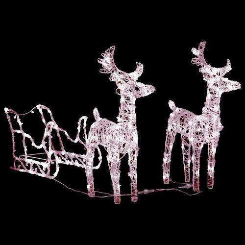 Rensdyr og kane julefigur 160 LED'er 130 cm akryl