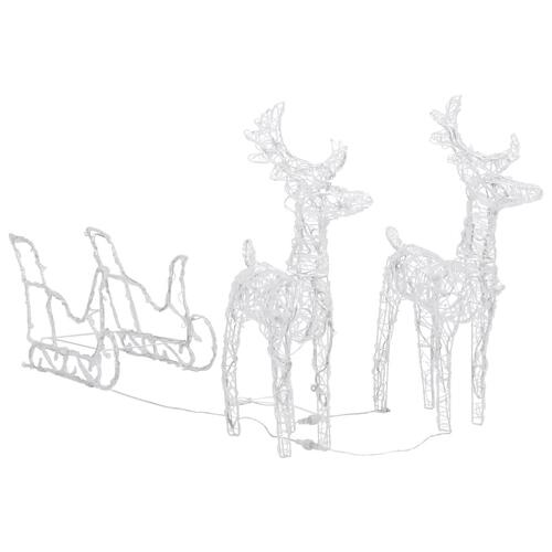 Rensdyr og kane julefigur 160 LED'er 130 cm akryl