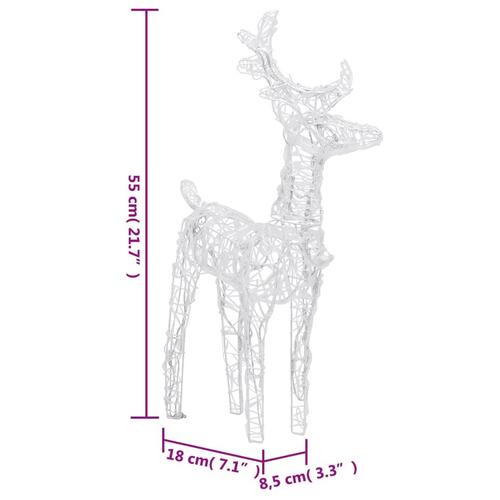 Rensdyr og kane julefigur 160 LED'er 130 cm akryl