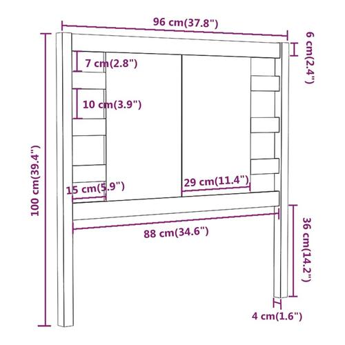 Sengegærde 96x4x100 cm massivt fyrretræ grå