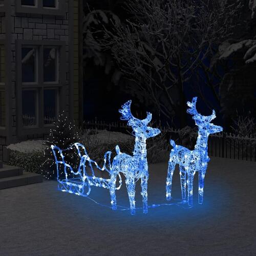 Rensdyr og kane julefigur 160 LED'er 130 cm akryl