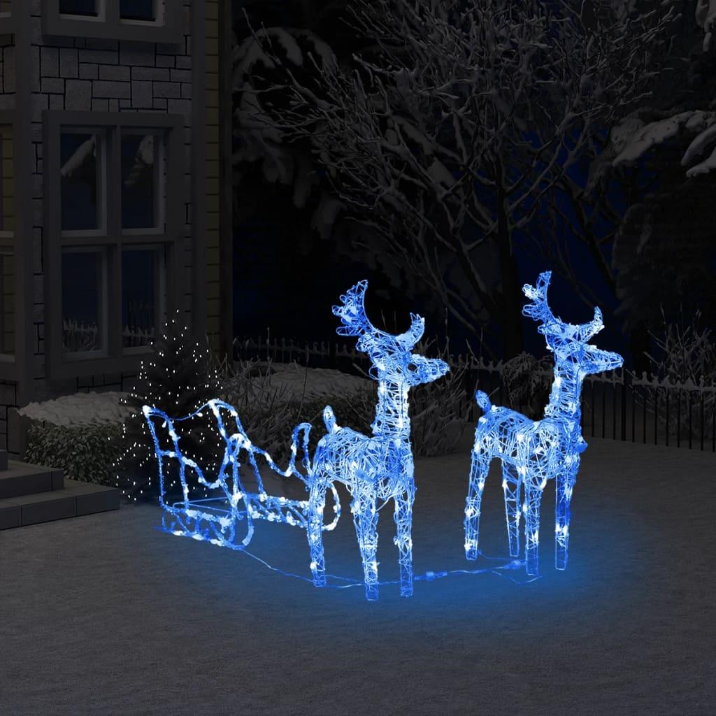 Rensdyr og kane julefigur 160 LED'er 130 cm akryl