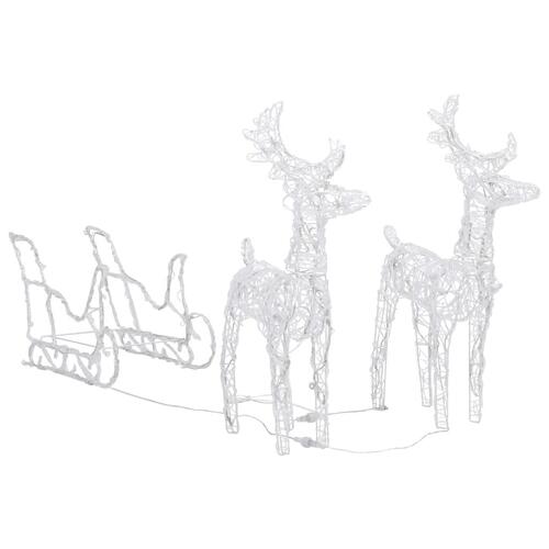 Rensdyr og kane julefigur 160 LED'er 130 cm akryl
