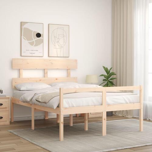 Seniorseng med sengegavl massivt træ