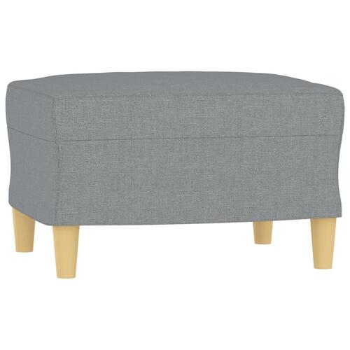 Sofastol med fodskammel 60 cm stof lysegrå