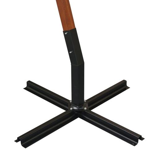 Hængende parasol 300 x 300 cm træstang grøn